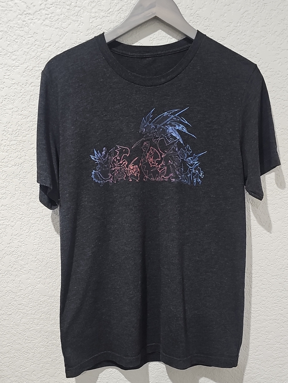 Men's Final Fantasy Heathered Charcoal Graphic Crewneck T-Shirt